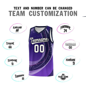 Custom Purple Light Purple Personalized Galaxy Graffiti Pattern Sports Uniform Basketball Jersey