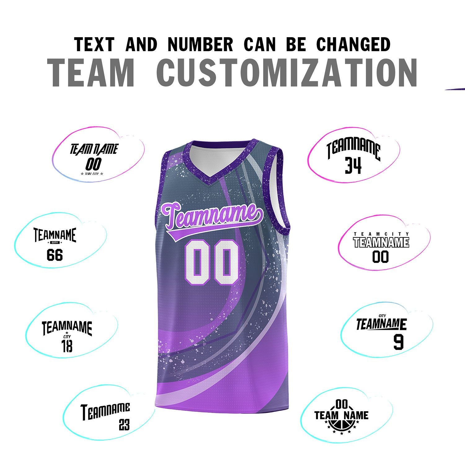 Custom Dark Gray Purple Personalized Galaxy Graffiti Pattern Sports Uniform Basketball Jersey