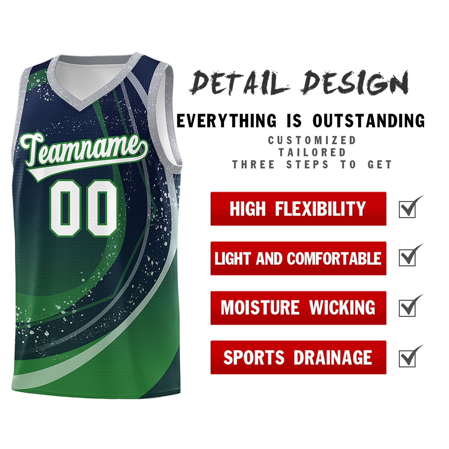 Custom Navy Kelly Green Personalized Galaxy Graffiti Pattern Sports Uniform Basketball Jersey