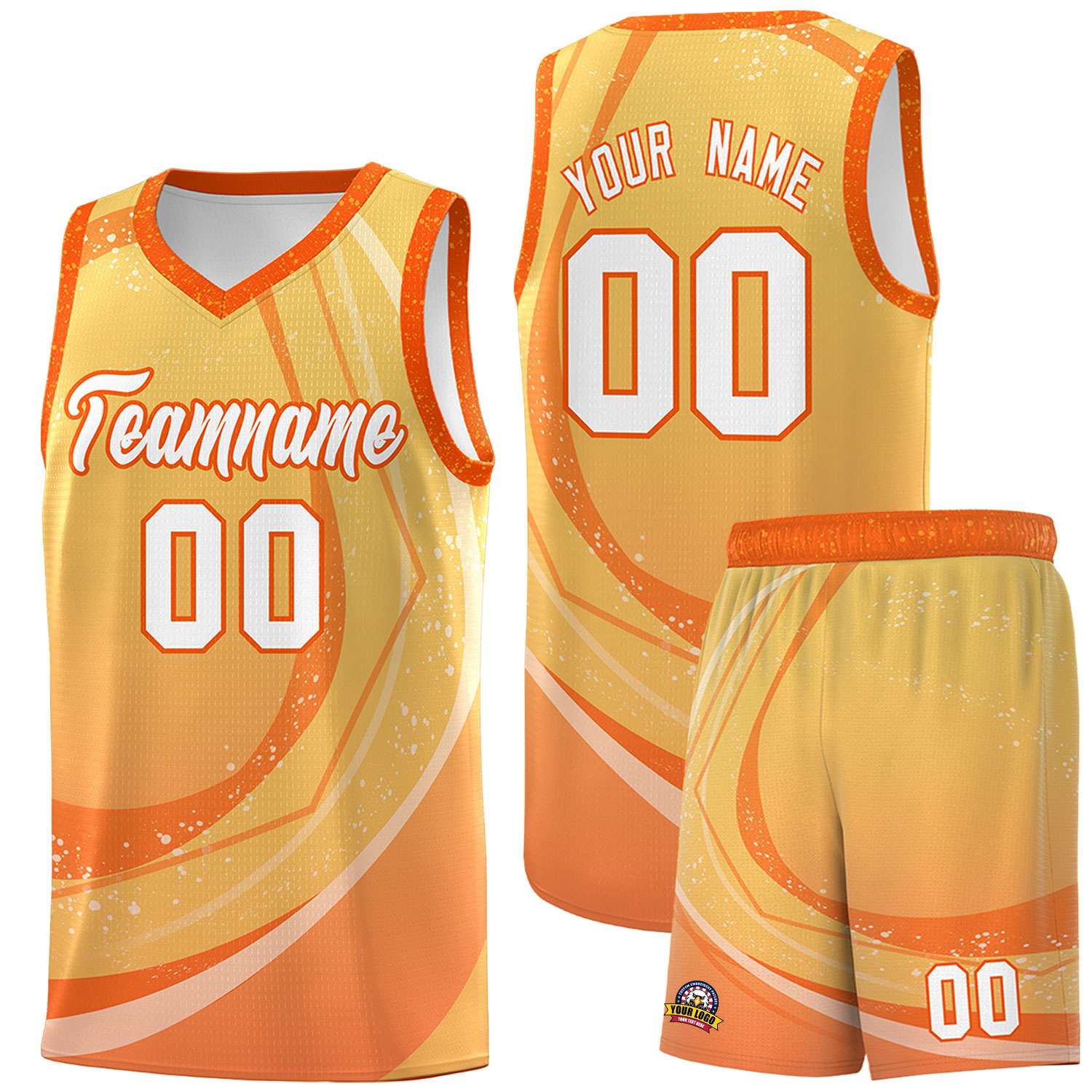 Custom Light Orange Orange Personalized Galaxy Graffiti Pattern Sports Uniform Basketball Jersey