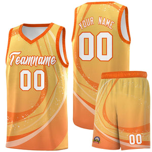 Custom Light Orange Orange Personalized Galaxy Graffiti Pattern Sports Uniform Basketball Jersey