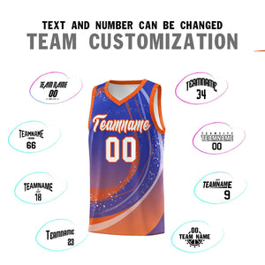 Custom Royal Orange Personalized Galaxy Graffiti Pattern Sports Uniform Basketball Jersey