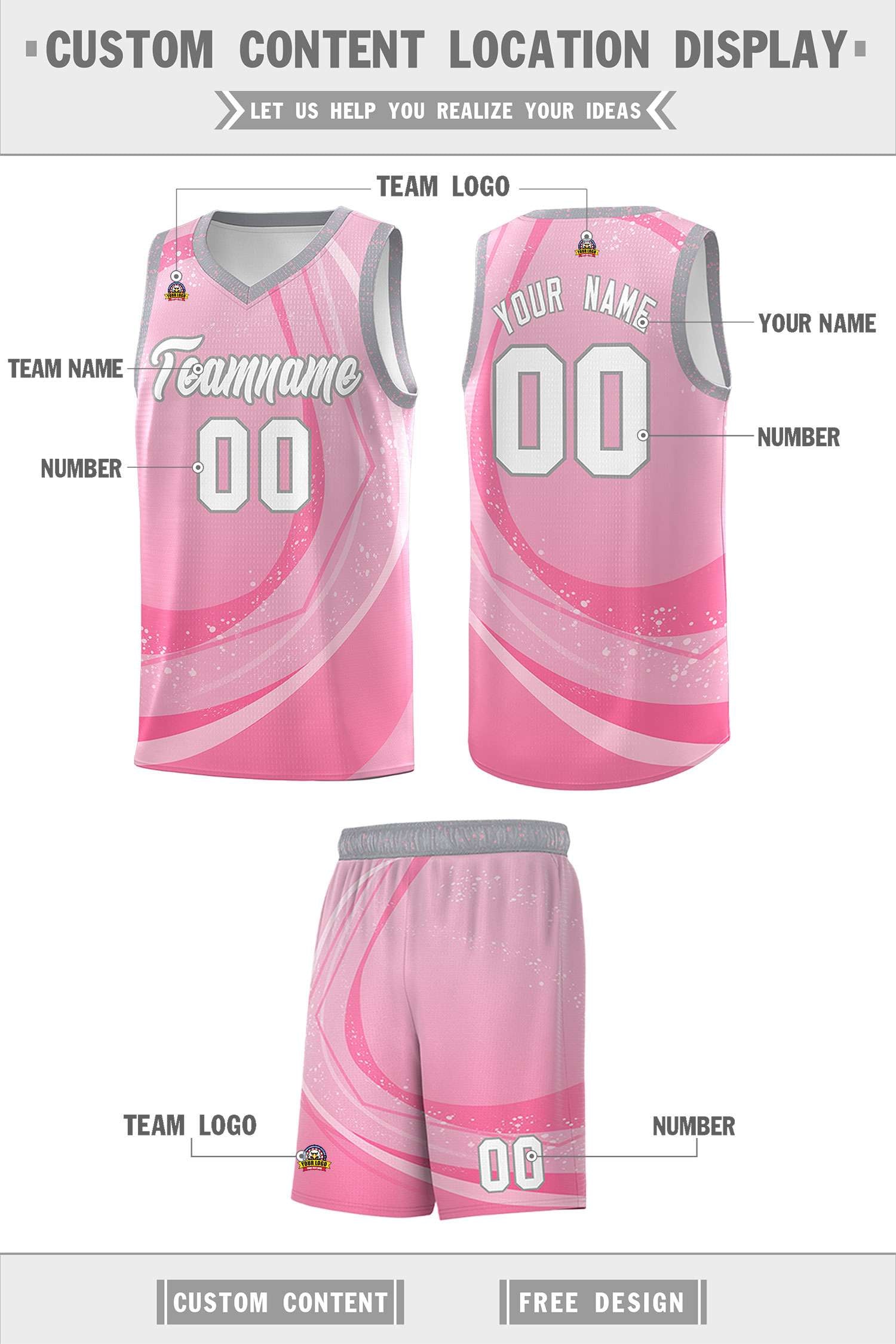 Custom Light Pink Pink Personalized Galaxy Graffiti Pattern Sports Uniform Basketball Jersey