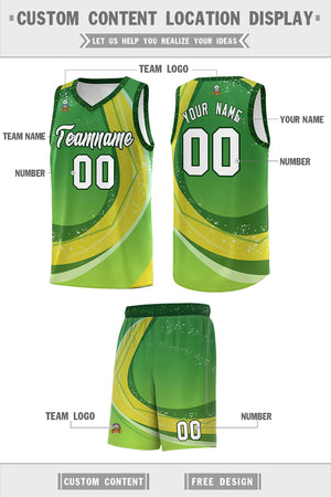 Custom Kelly Green Neon Green Personalized Galaxy Graffiti Pattern Sports Uniform Basketball Jersey