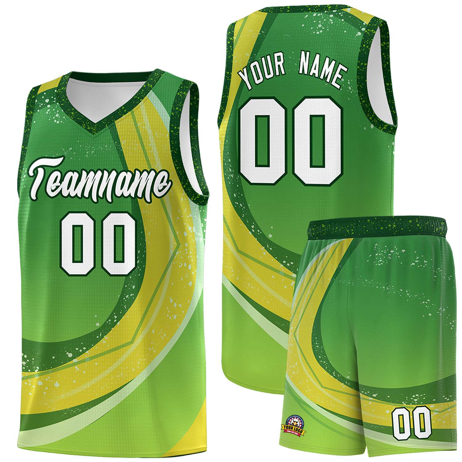 Custom Kelly Green Neon Green Personalized Galaxy Graffiti Pattern Sports Uniform Basketball Jersey