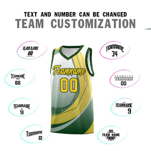 Custom White Green Personalized Galaxy Graffiti Pattern Sports Uniform Basketball Jersey