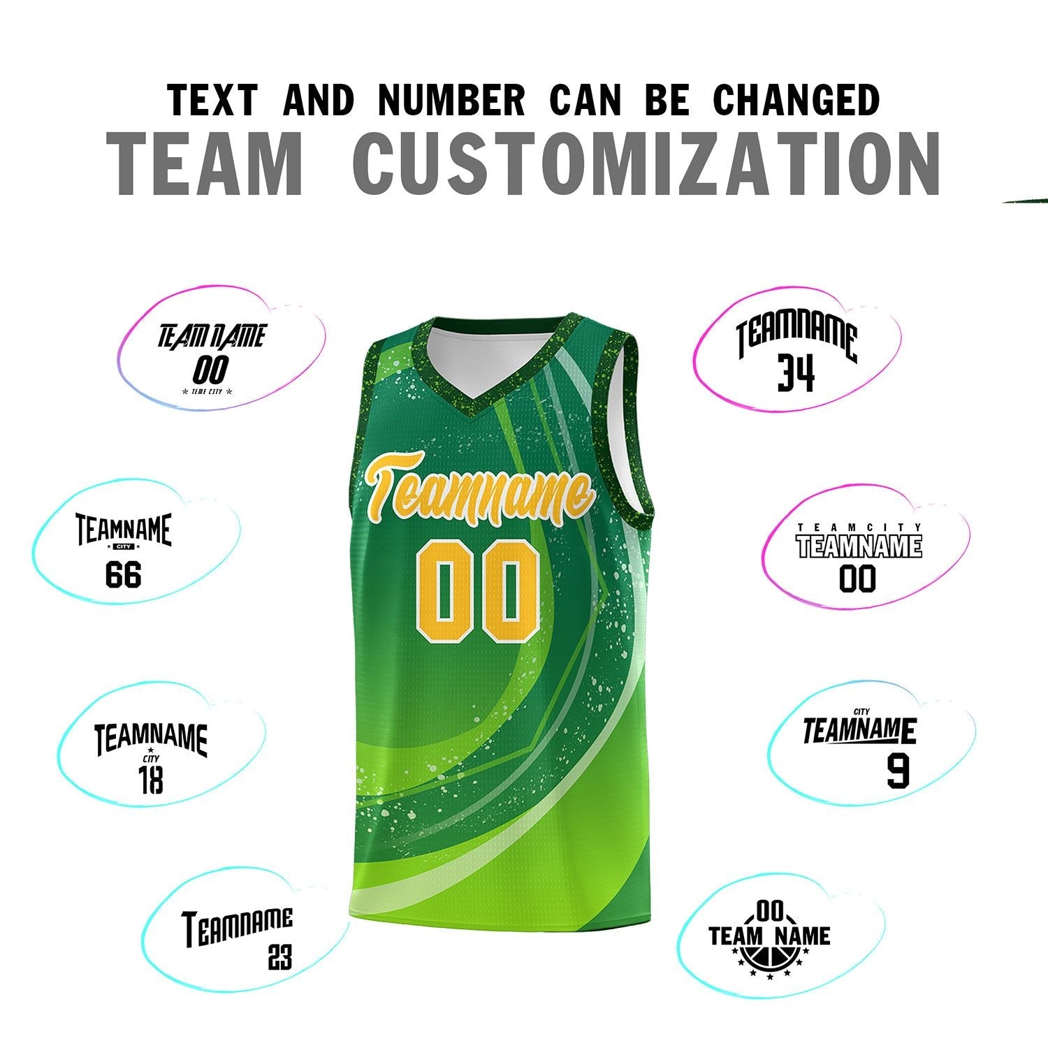 Custom Kelly Green Neon Green Personalized Galaxy Graffiti Pattern Sports Uniform Basketball Jersey