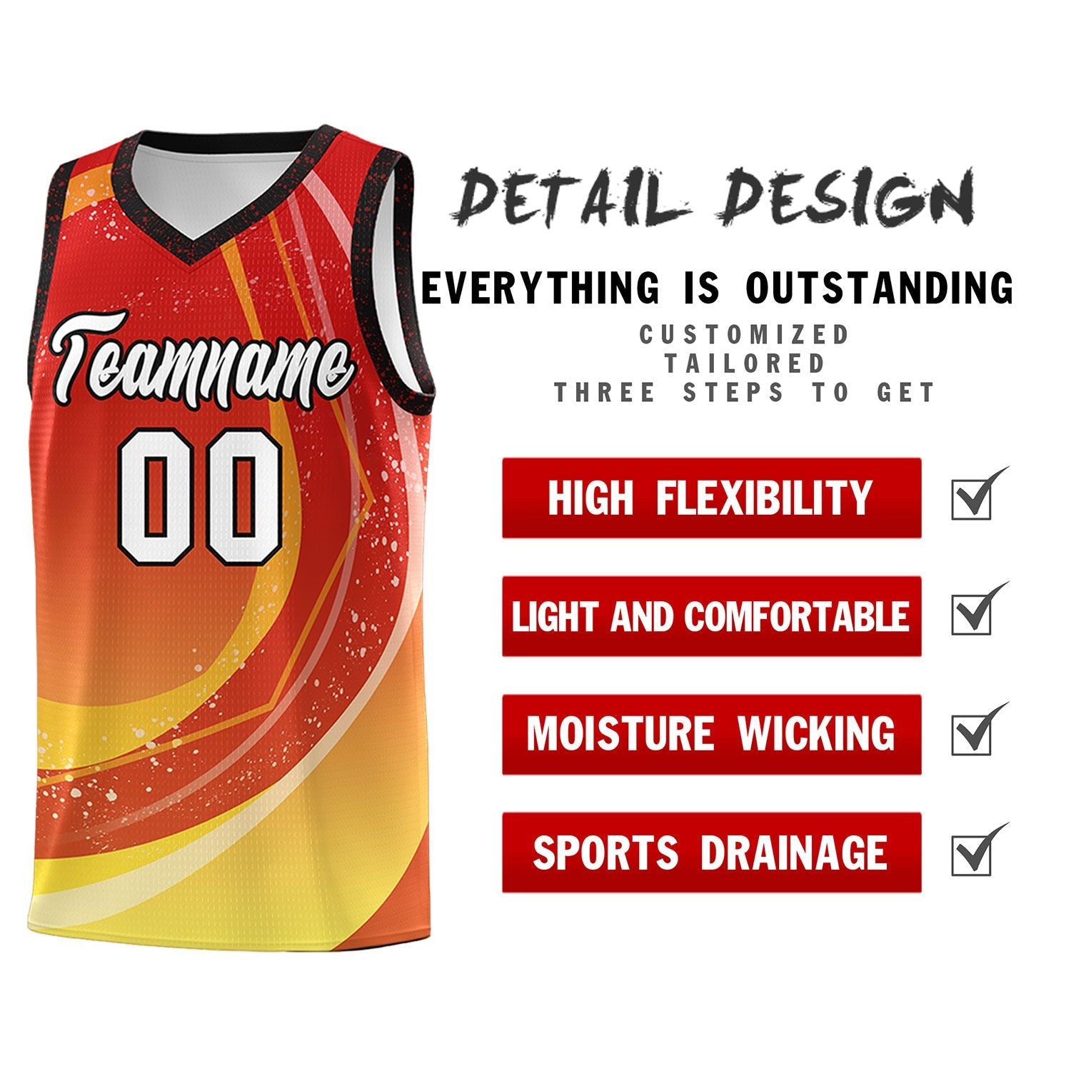 Custom Red Gold Personalized Galaxy Graffiti Pattern Sports Uniform Basketball Jersey