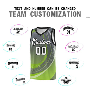 Custom Dark Gray Neon Green Personalized Galaxy Graffiti Pattern Sports Uniform Basketball Jersey