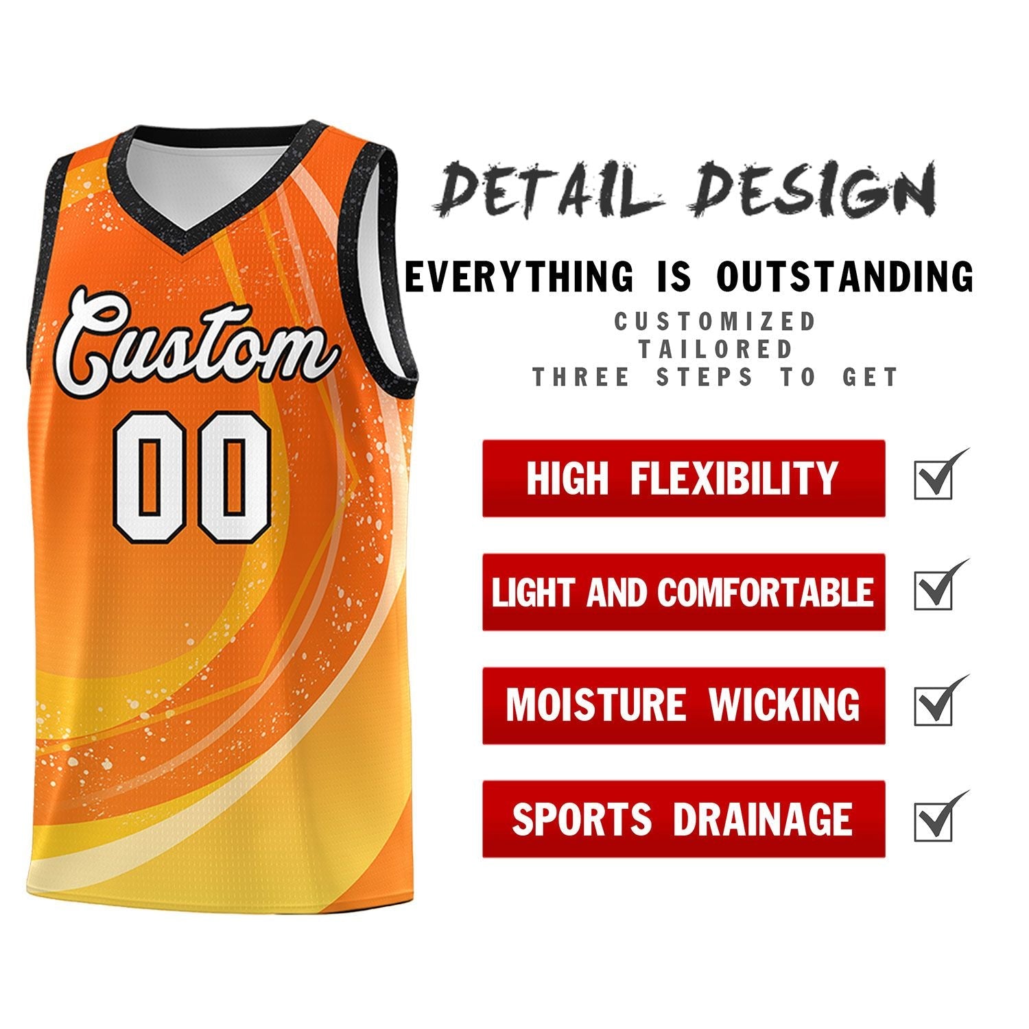 Custom Orange Gold Personalized Galaxy Graffiti Pattern Sports Uniform Basketball Jersey