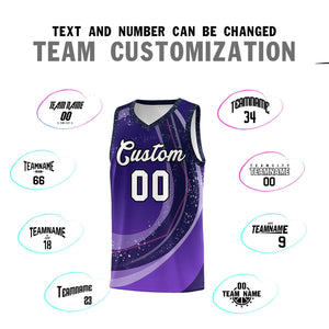 Custom Purple Light Purple Personalized Galaxy Graffiti Pattern Sports Uniform Basketball Jersey