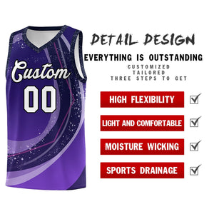 Custom Purple Light Purple Personalized Galaxy Graffiti Pattern Sports Uniform Basketball Jersey