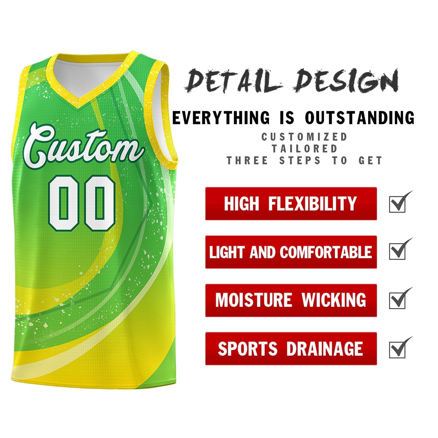 Custom Neon Green Gold Personalized Galaxy Graffiti Pattern Sports Uniform Basketball Jersey