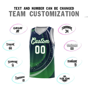 Custom Navy Kelly Green Personalized Galaxy Graffiti Pattern Sports Uniform Basketball Jersey