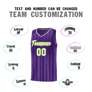 Custom Purple White Vertical Striped Pattern Sports Uniform Basketball Jersey