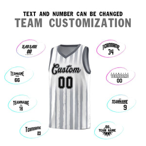 Custom White Black Vertical Striped Pattern Sports Uniform Basketball Jersey