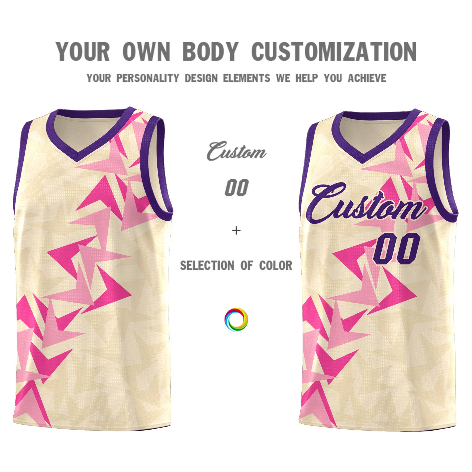 Custom Cream Boomerang Pattern Sets Basketball Jersey