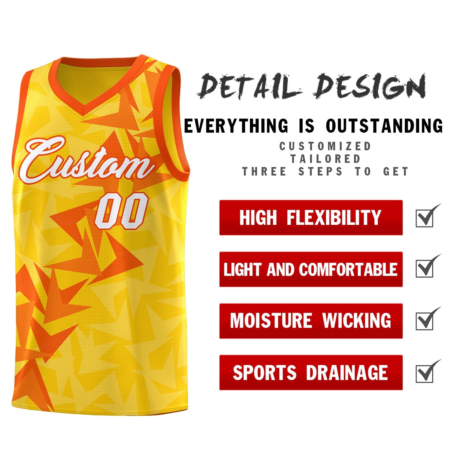 Custom Gold Boomerang Pattern Sets Basketball Jersey