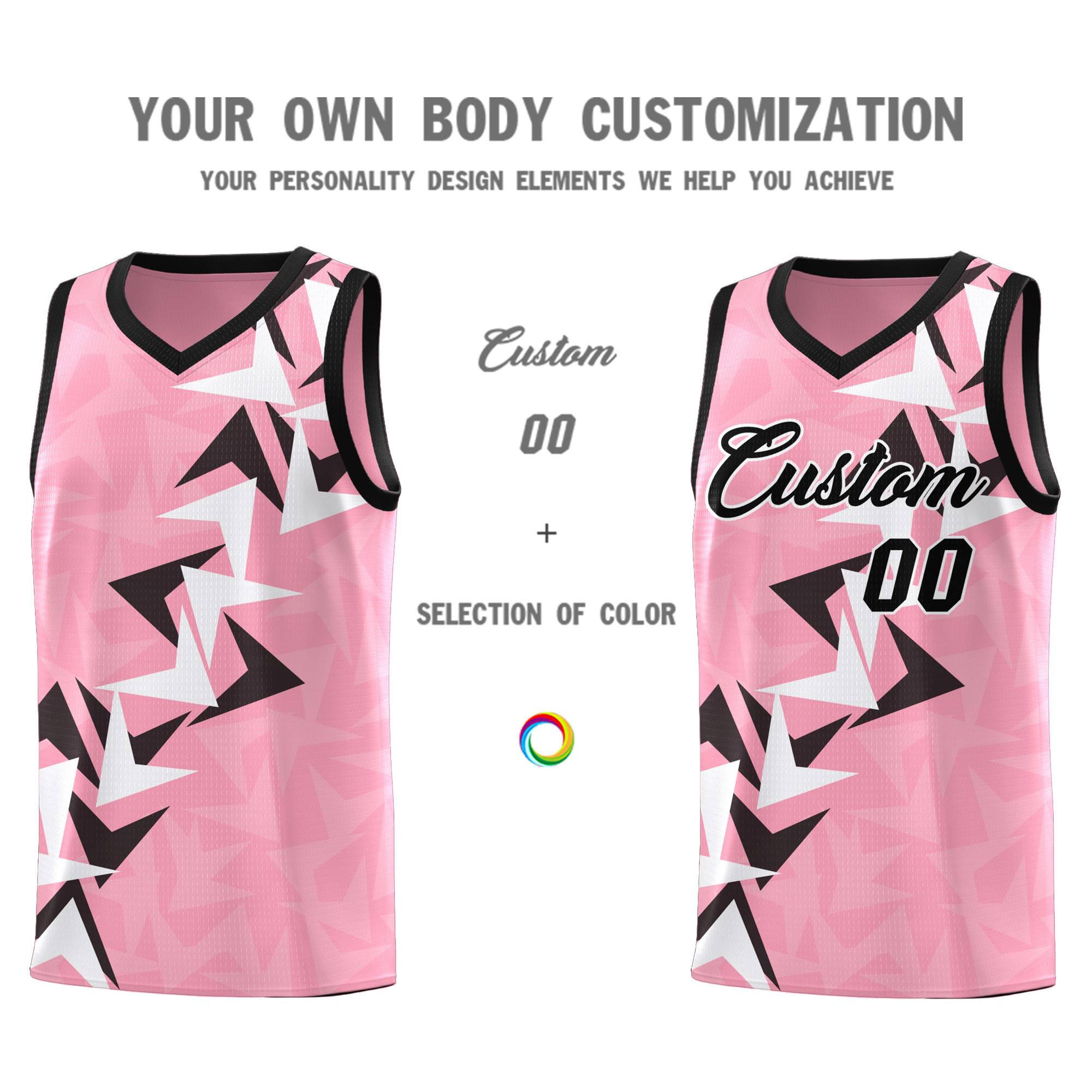 Custom Light Pink Boomerang Pattern Sets Basketball Jersey