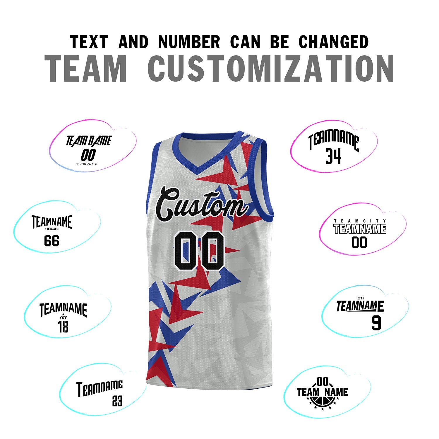 Custom Gray Boomerang Pattern Sets Basketball Jersey