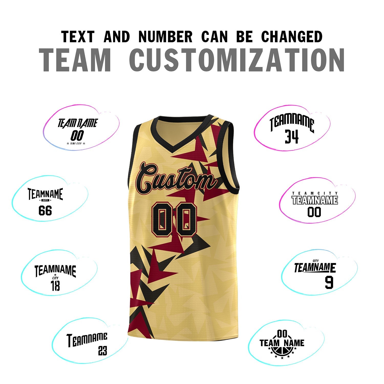 Custom Khaki Boomerang Pattern Sets Basketball Jersey