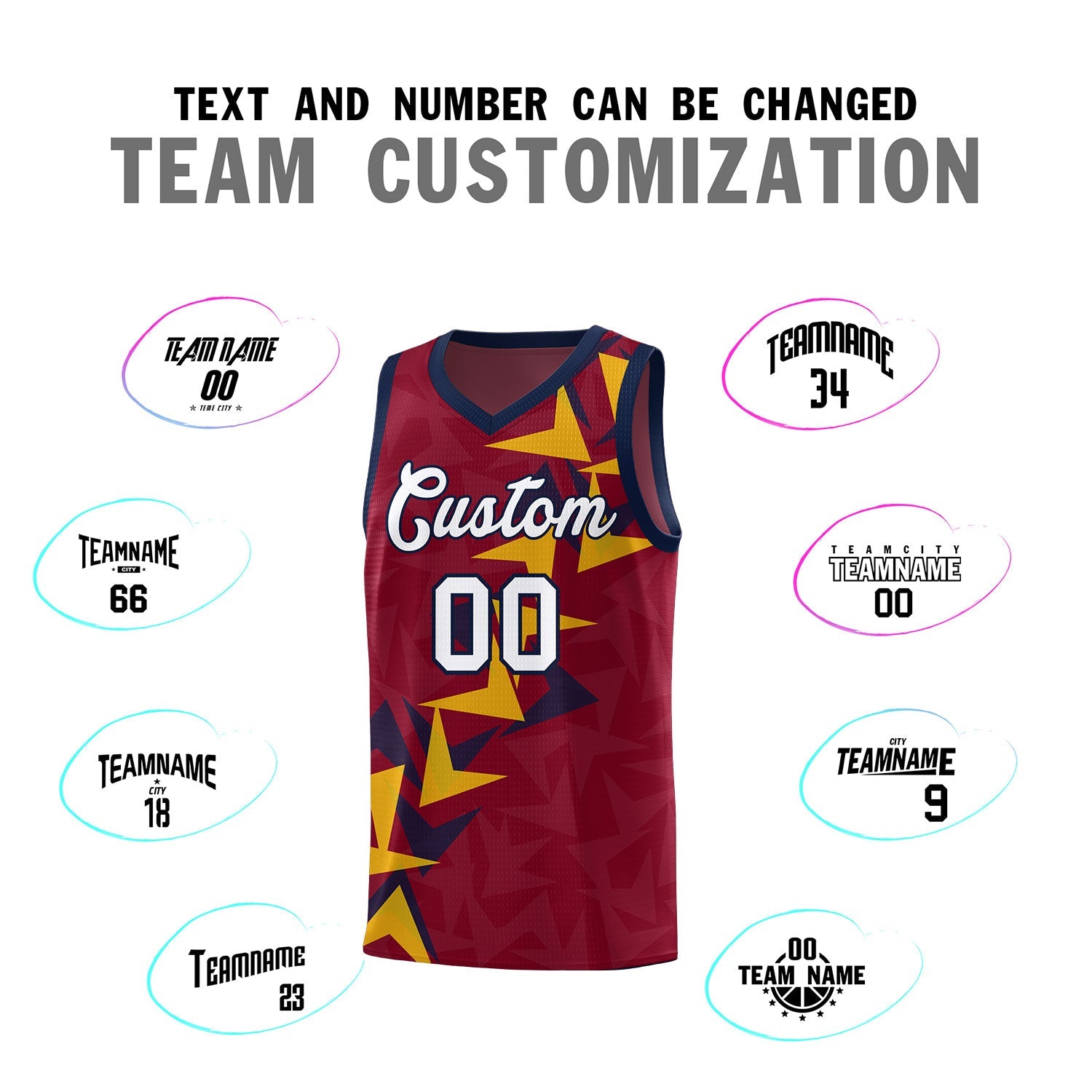 Custom Crimson Boomerang Pattern Sets Basketball Jersey