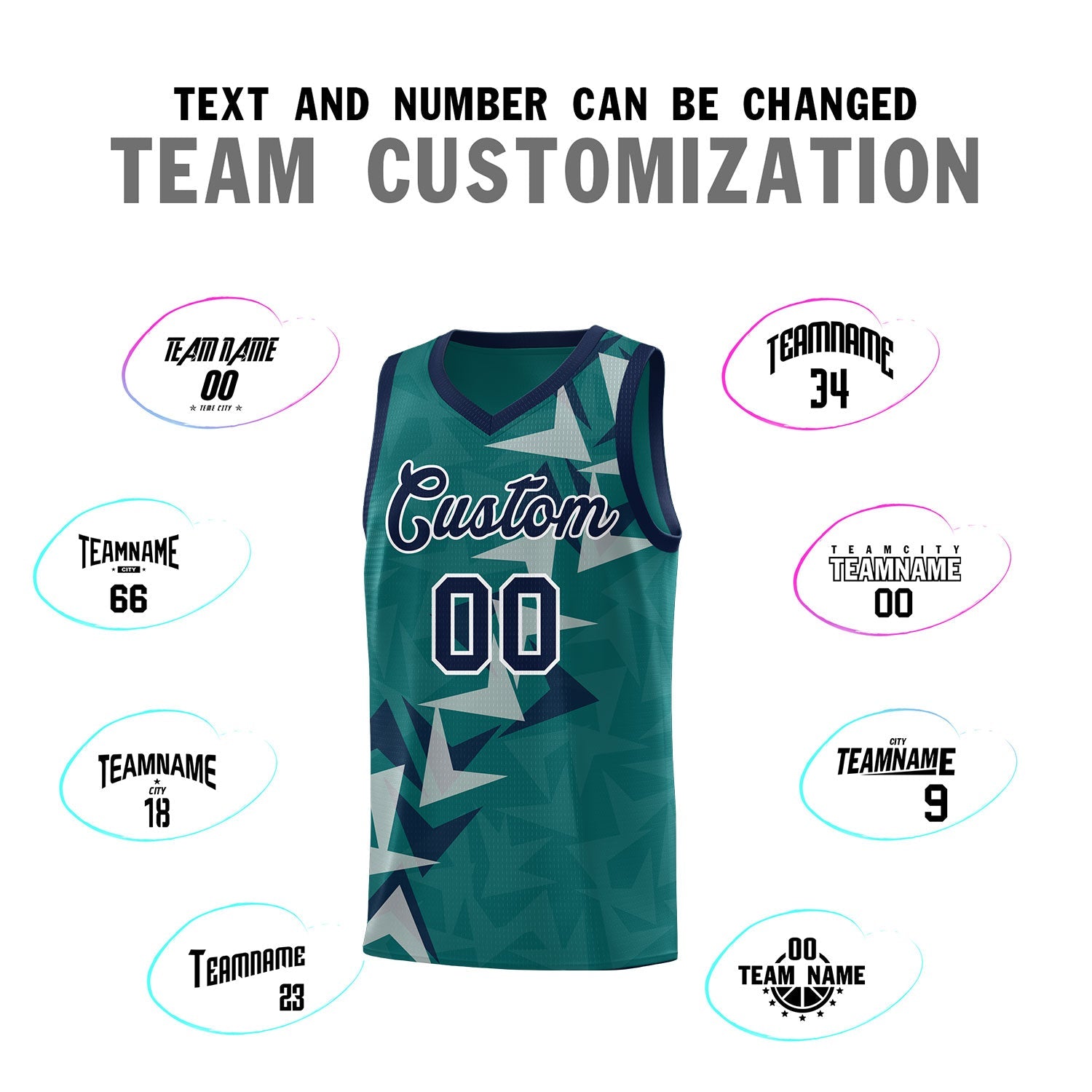 Custom Aqua Boomerang Pattern Sets Basketball Jersey