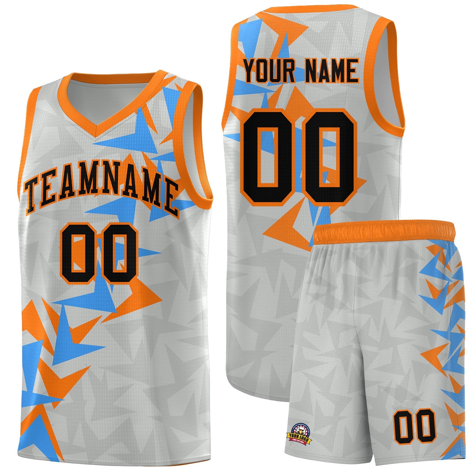 Custom Gray Boomerang Pattern Sets Basketball Jersey