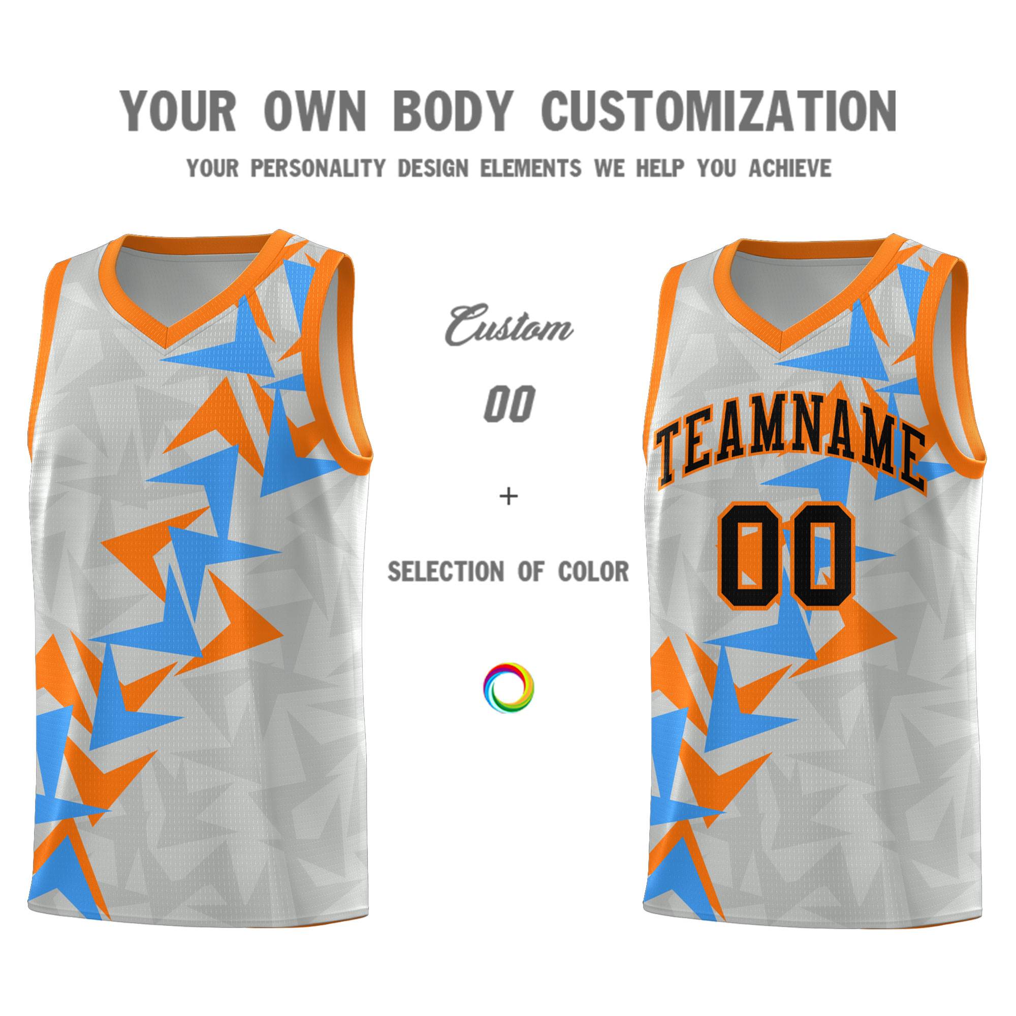 Custom Gray Boomerang Pattern Sets Basketball Jersey