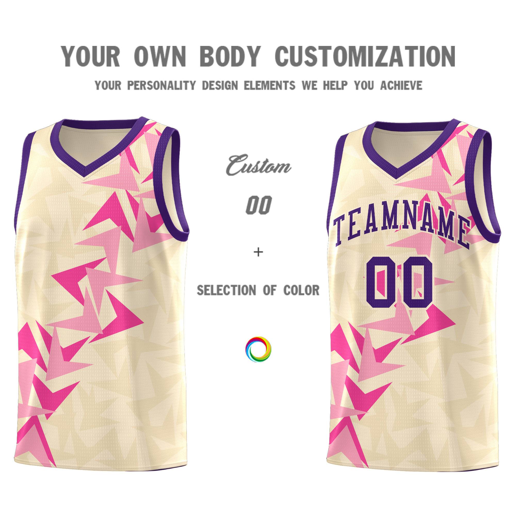 Custom Cream Boomerang Pattern Sets Basketball Jersey