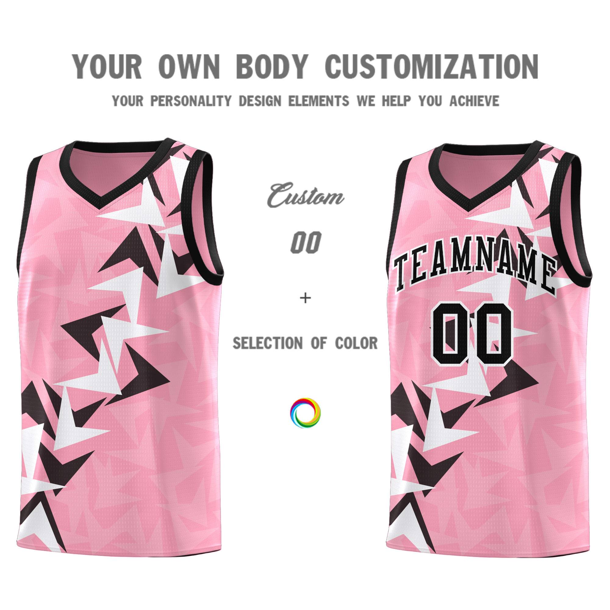 Custom Light Pink Boomerang Pattern Sets Basketball Jersey