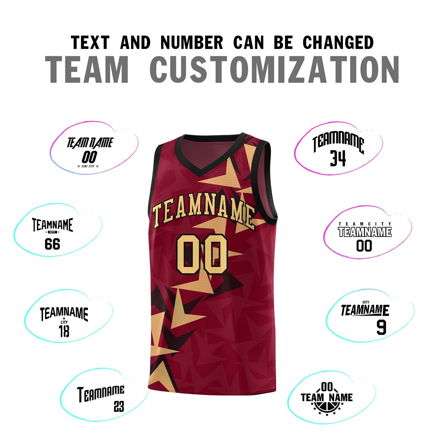 Custom Crimson Boomerang Pattern Sets Basketball Jersey