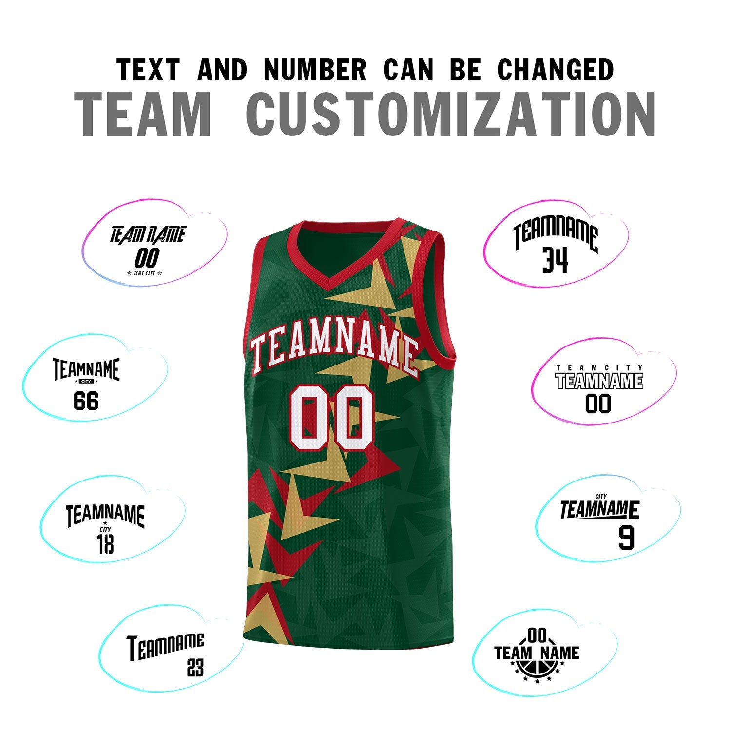 Custom Hunter Green Boomerang Pattern Sets Basketball Jersey