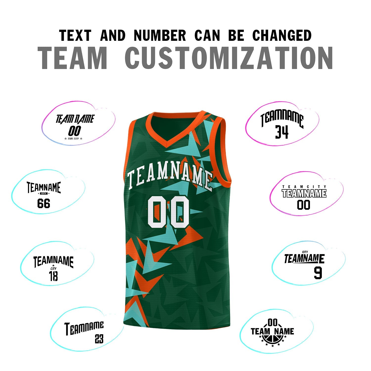 Custom Hunter Green Boomerang Pattern Sets Basketball Jersey