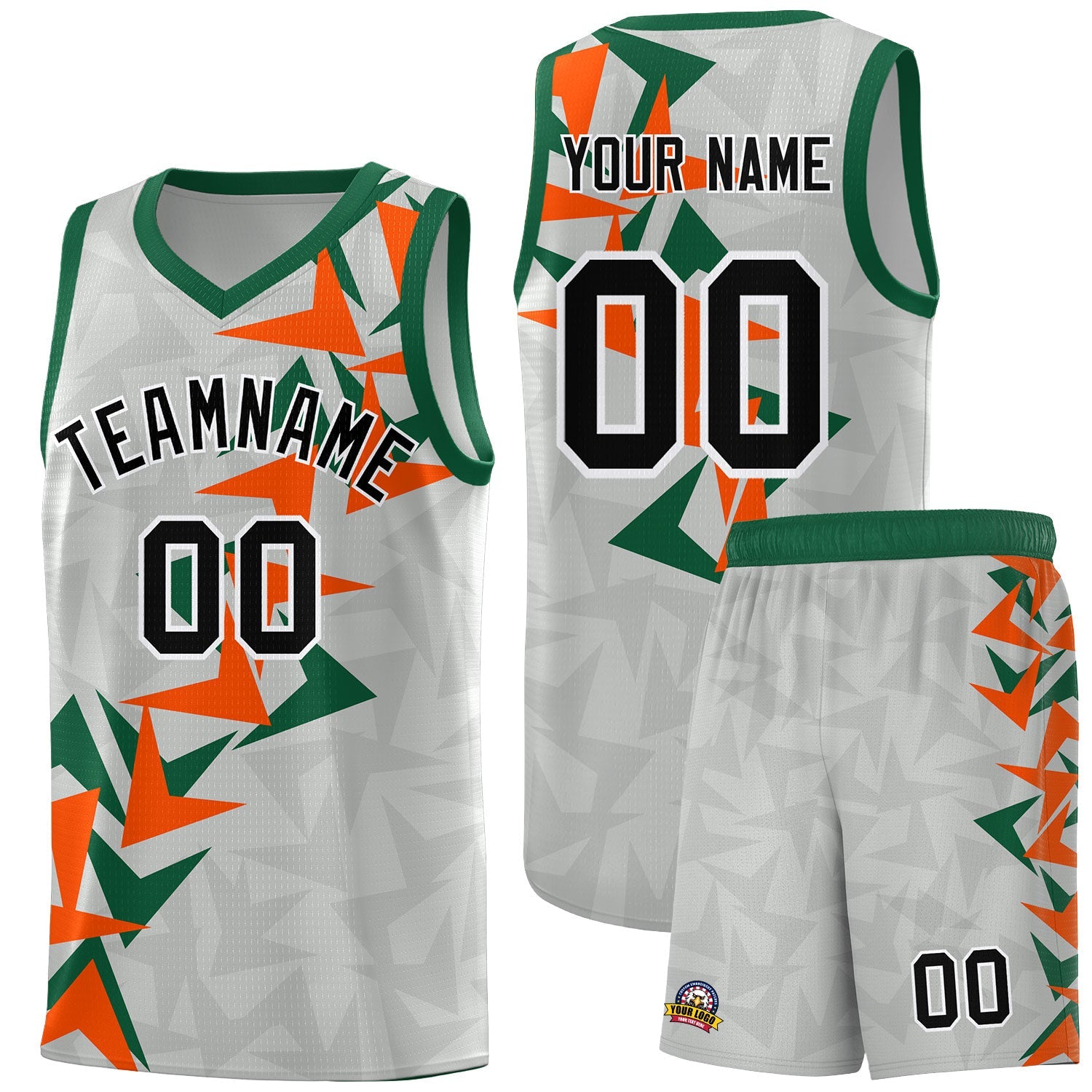 Custom Gray Boomerang Pattern Sets Basketball Jersey