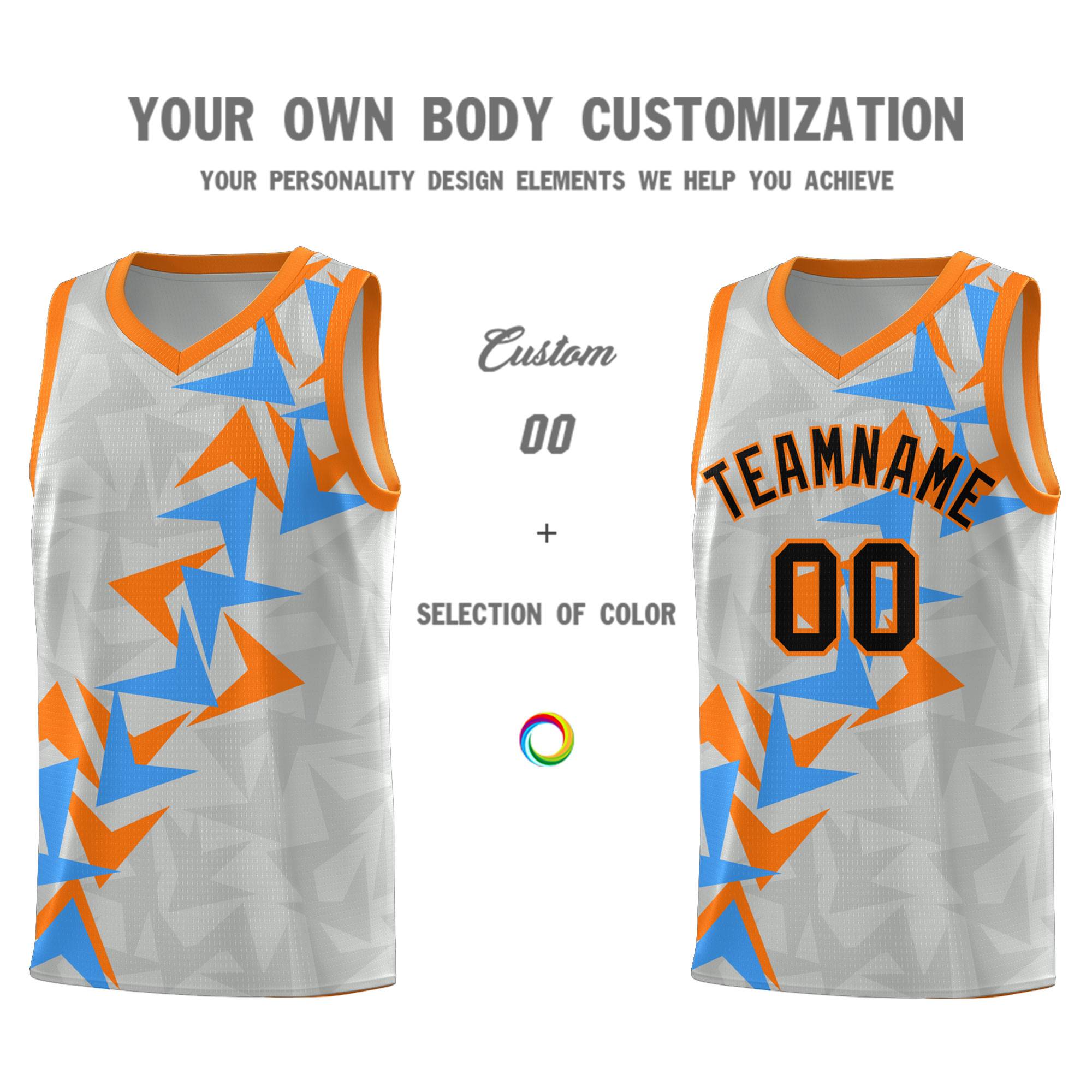 Custom Gray Boomerang Pattern Sets Basketball Jersey