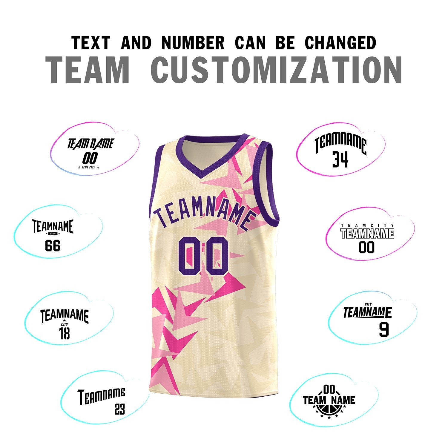 Custom Cream Boomerang Pattern Sets Basketball Jersey