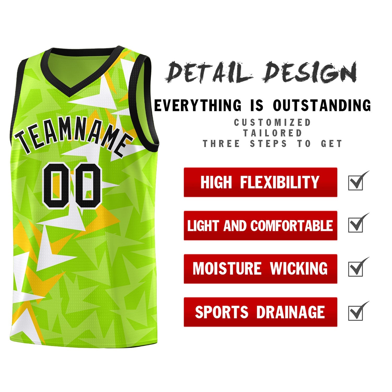 Custom Neon Green Boomerang Pattern Sets Basketball Jersey