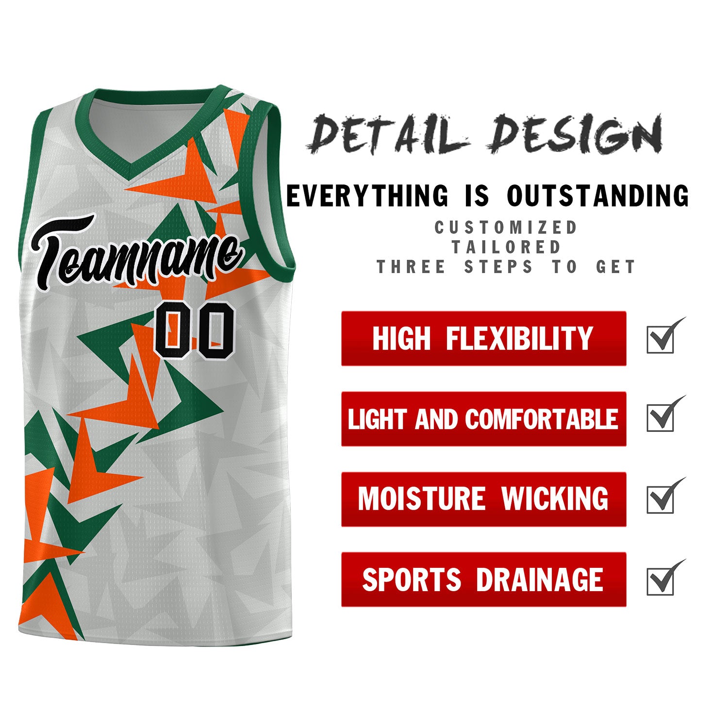 Custom Gray Boomerang Pattern Sets Basketball Jersey