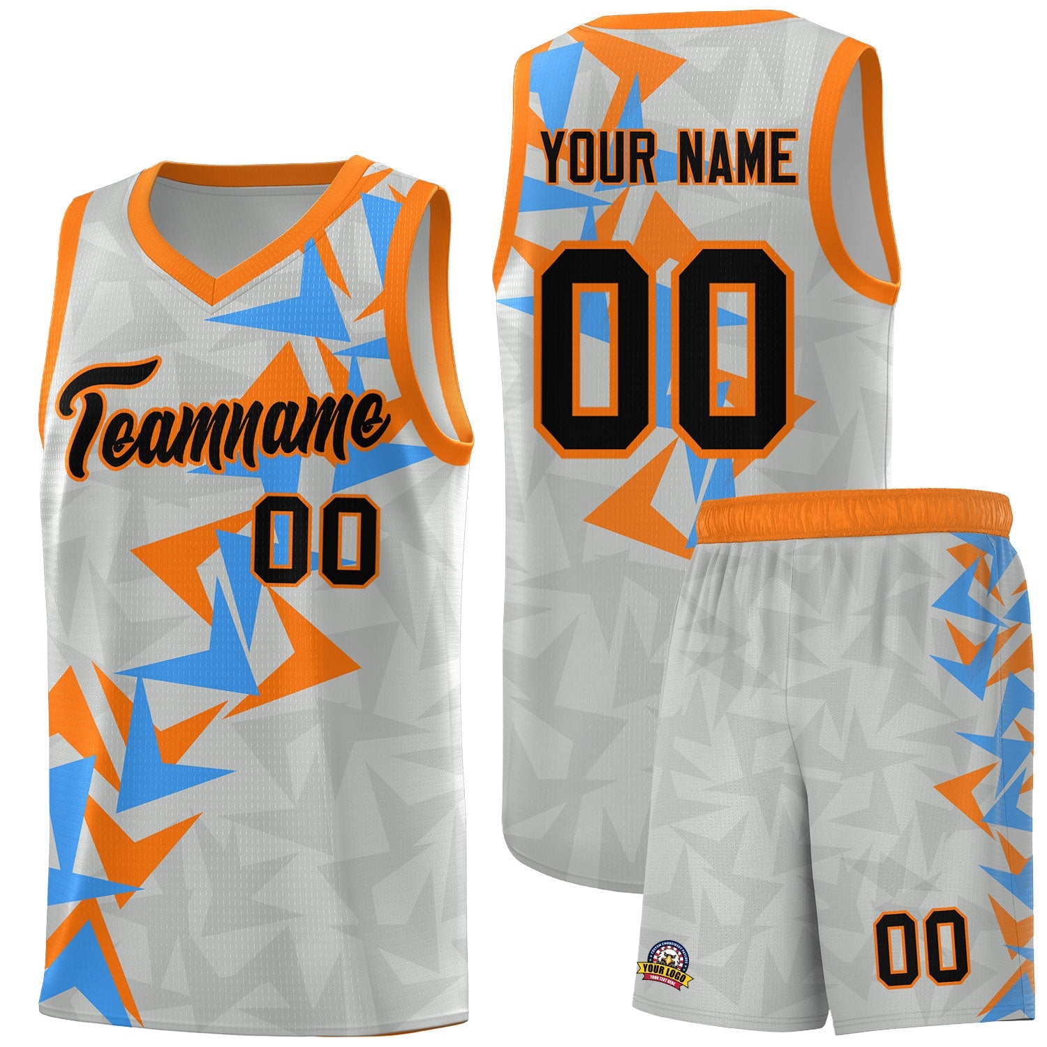 Custom Gray Boomerang Pattern Sets Basketball Jersey