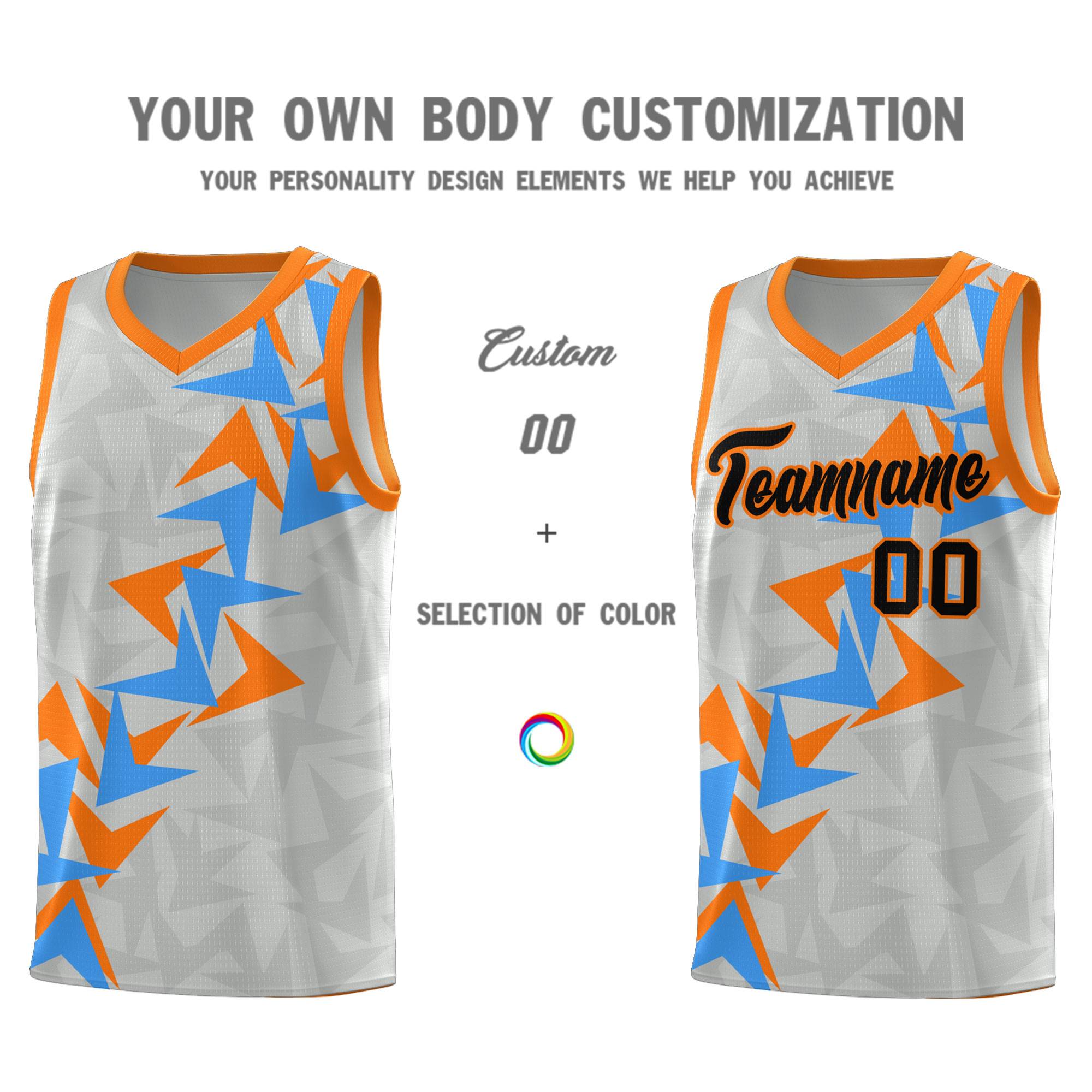 Custom Gray Boomerang Pattern Sets Basketball Jersey