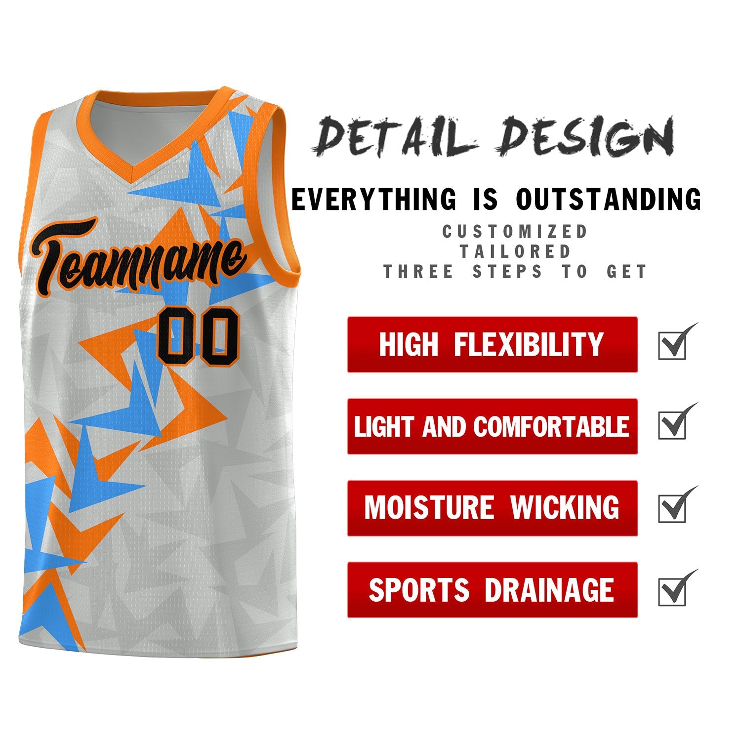 Custom Gray Boomerang Pattern Sets Basketball Jersey