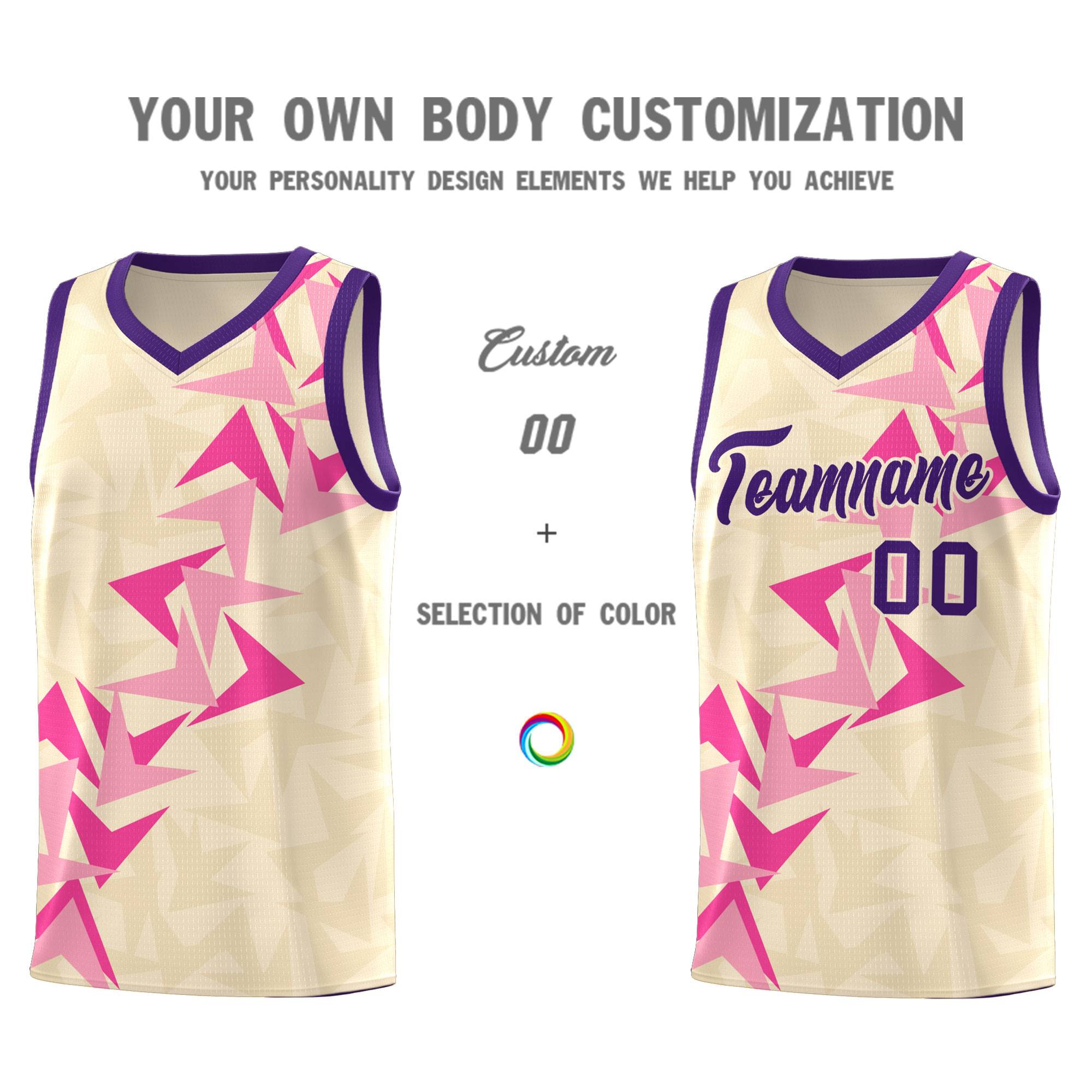 Custom Cream Boomerang Pattern Sets Basketball Jersey