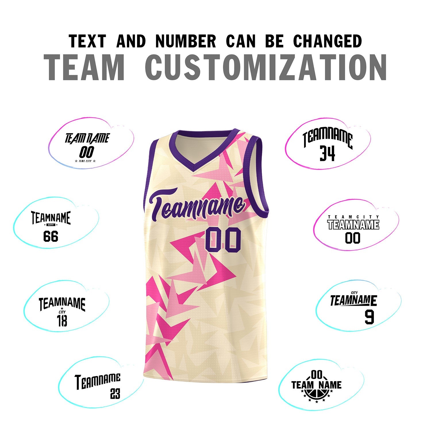 Custom Cream Boomerang Pattern Sets Basketball Jersey