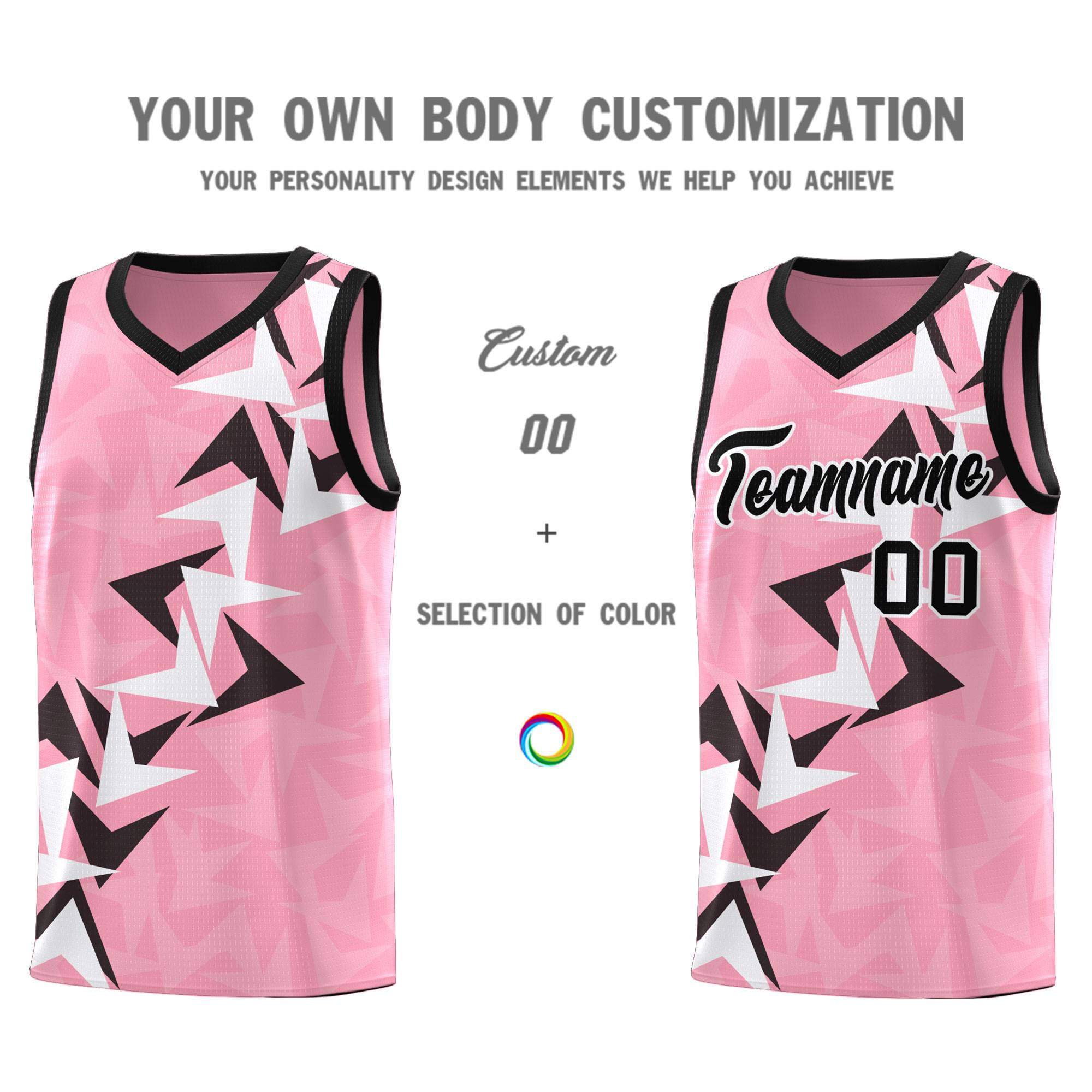 Custom Light Pink Boomerang Pattern Sets Basketball Jersey