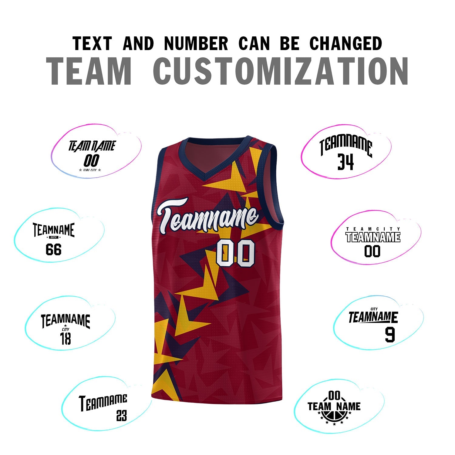 Custom Crimson Boomerang Pattern Sets Basketball Jersey