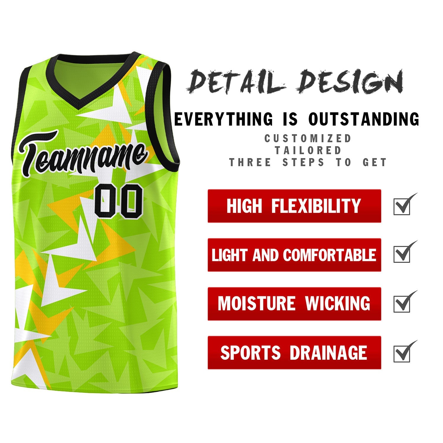 Custom Neon Green Boomerang Pattern Sets Basketball Jersey