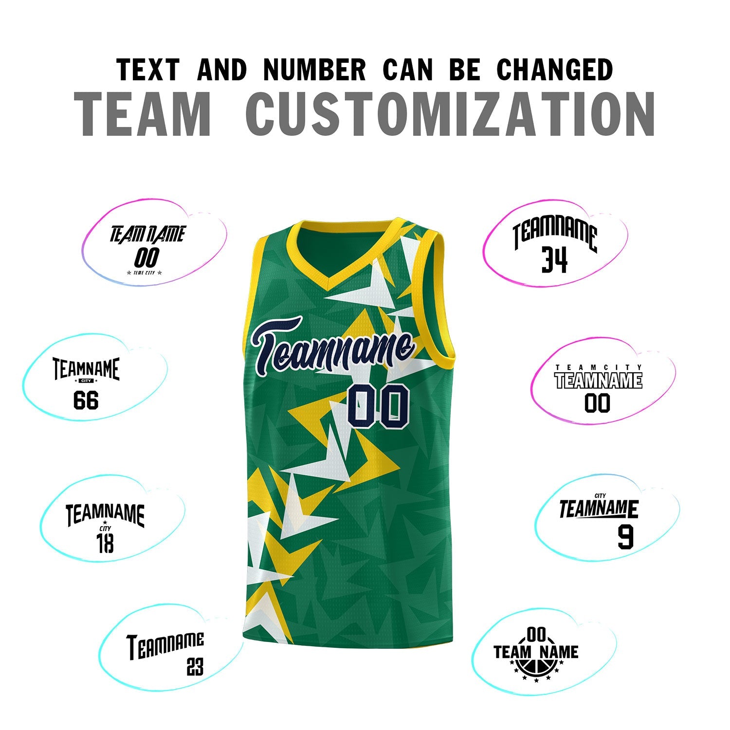 Custom Kelly Green Boomerang Pattern Sets Basketball Jersey