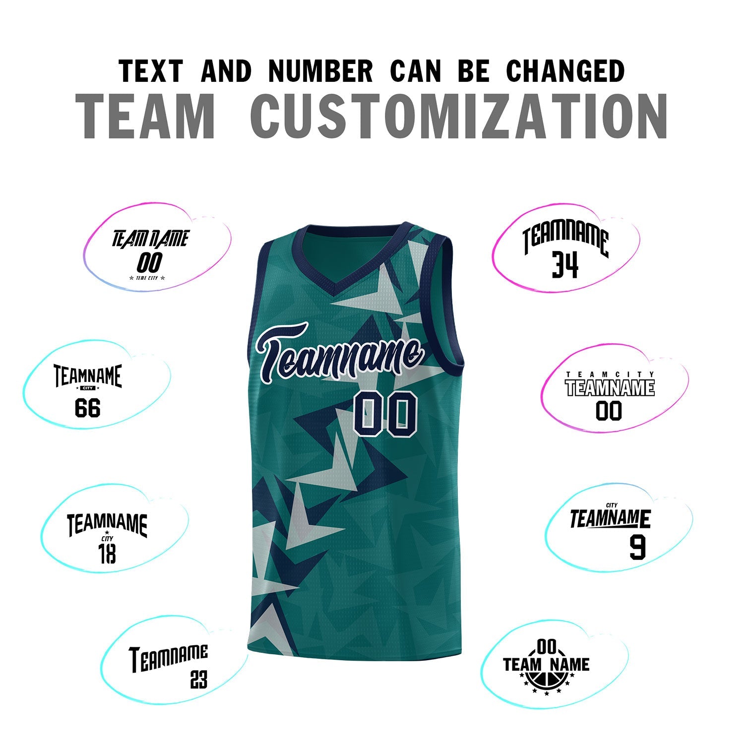 Custom Aqua Boomerang Pattern Sets Basketball Jersey