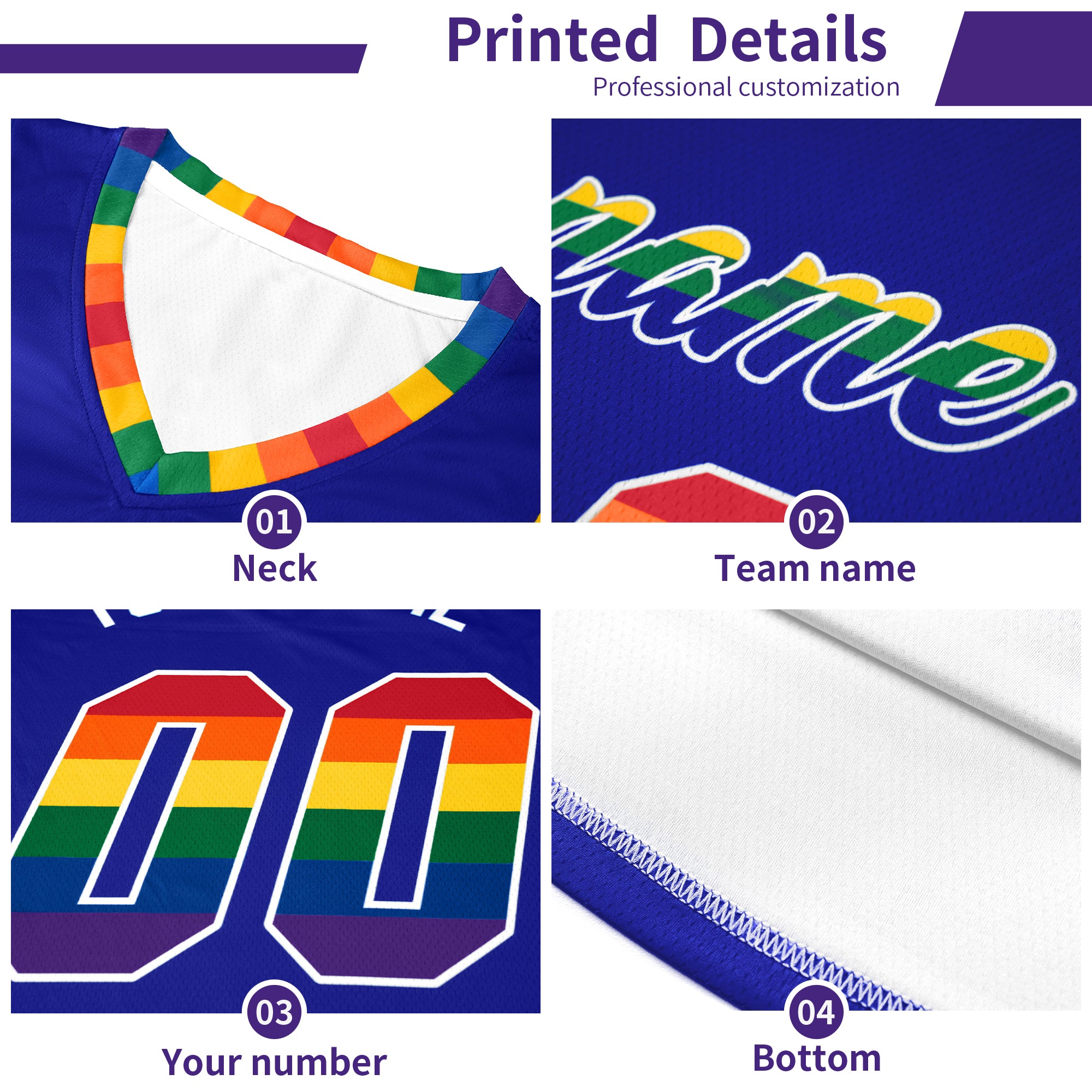 Custom Yellow LGBT Rainbow For Pride Month Sports Uniform Basketball Jersey